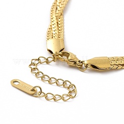 Ожерелье из плетеной кубинской цепочки из нержавеющей стали 304 для женщин&nbsp;NJEW-P271-04G