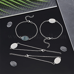 Наборы для изготовления браслета из овальной заготовки из нержавеющей стали 304 своими руками&nbsp;BJEW-UN00003