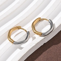 Двухцветные серьги-кольца из нержавеющей стали 304&nbsp;EJEW-P313-01B-G