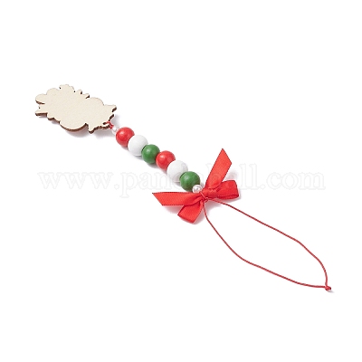 4 шт. рождественских деревянных подвесных украшений HJEW-JM04477-1