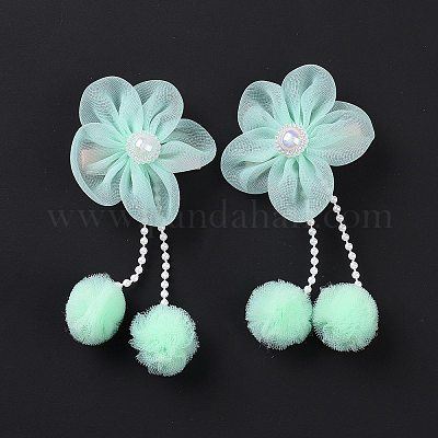 Цветочная ткань металлические заколки крокодил&nbsp;LS-PHAR-D013-01E-1