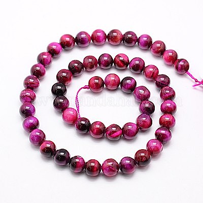 Природных тигровый глаз бисер нитей G-G544-8mm-M-1