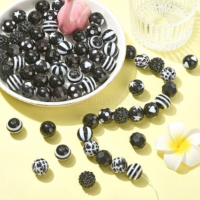 100 шт. Непрозрачные акриловые бусины&nbsp;OACR-CJ0002-50-1