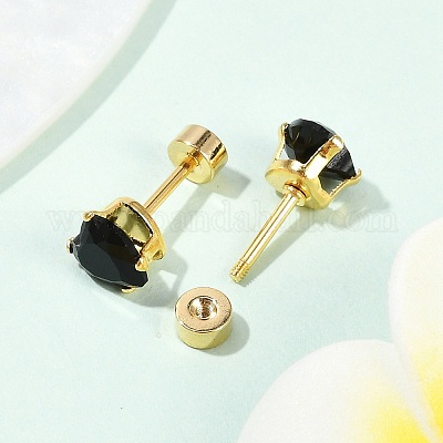 Сердечные стеклянные беруши поддельные EJEW-H105-25G-E-1