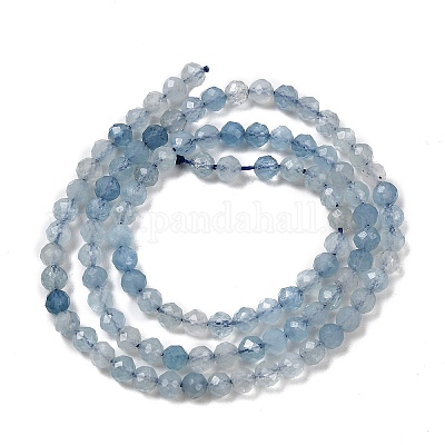 Природные Аквамарин бисер нитей&nbsp;G-F509-10-4mm-1