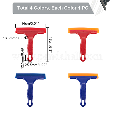 4 шт. 4 цвета ПП пластиковый автомобильный скребок для льда&nbsp;AJEW-GL0001-38-1