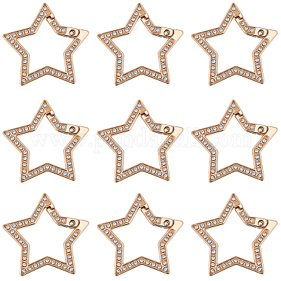 10 шт. Кольца пружинные из цинкового сплава со стразами&nbsp;FIND-SC0021-42-1