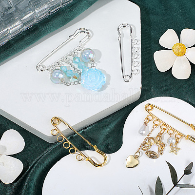 30 шт. 2 стиля железной фурнитуры для броши&nbsp;FIND-SC0020-14-1