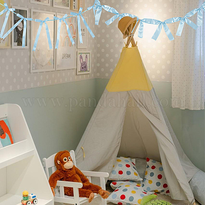 2 стиль баннеры с бантом из ткани&nbsp;AJEW-SP0002-70D-1