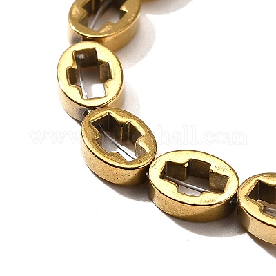 Гальванические нити из синтетических немагнитных гематитовых бусин G-L613-Z01-01E-1