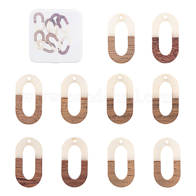 Подвески из смолы и дерева&nbsp;RESI-OL0001-04B-1