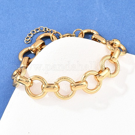 Браслеты-цепочки из нержавеющей стали 304 для женщин BJEW-Z154-01G-1