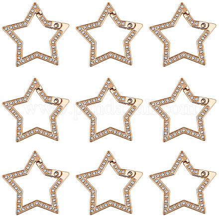 10 шт. Кольца пружинные из цинкового сплава со стразами FIND-SC0021-42-1