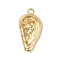 Alloy Pendants, Golden, Ear, 25x13x3.5mm, Hole: 1.8mm