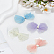 4Pcs 4 Colors Bowknot Polyester Alligator Hair Clips, with ABS Imitation Pearl & Iron Clips, for Women Girls, Platinum, Mixed Color, 100x120x34mm, 1pc/color