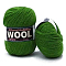 Polyester & Wool Yarn for Sweater Hat, 4-Strands Wool Threads for Knitting Crochet Supplies, Lime Green, 170m, about 100g/roll