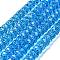 Transparent Glass Beads Strands, Faceted, Barrel, Deep Sky Blue, 7.5x5mm, Hole: 1.6mm, about 64pcs/strand, 14.69''(37.3cm)