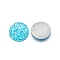 Resin Cabochons, Flat Round, Light Sky Blue, 12x4mm