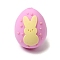 Easter Silicone Focal Beads, Pearl Pink, Egg, 22x17x17mm, Hole: 2mm