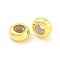 Brass Beads, with Silicone, Rondelle, Real 18K Gold Plated, 8x4mm, Hole: 2mm