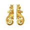 Polyester Computerized Embroidery Sew on Patches, Ethnic Style Metallic Thread Embroidery Appliques, Flower, Gold, 149~150x58~60x1mm