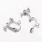 Brass Clip-on Earring Findings, Lead Free, Silver Color Plated, 16x16~17x5mm, Hole: 1.5mm