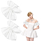 1 Pair Polyester Bride Puff Sleeves, White, 140x280x50mm