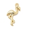 Brass Pendants, Flamingo Charms, Golden, 18x9x2.5mm, Hole: 1.2mm