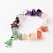 Christmas Tree Natural Gemstone Beaded Charm Kids Bracelets, with Alloy Rhinestone Enamel Pendants, for Children, Inner Diameter: 1-3/4 inch(4.5cm)