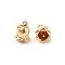 Brass Charms, Long-Lasting Plated, Flower, Real 14K Gold Plated, 7x5.5mm, Hole: 2mm