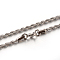 Tarnish Resistant 304 Stainless Steel Rope Chain Necklaces, with Lobster Claw Clasps, Stainless Steel Color, 17.7 inch(45cm), 3mm