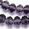 Handmade Glass Beads, Faceted Rondelle, Indigo, 14x10mm, Hole: 1mm, about 60pcs/strand
