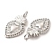 Eco-Friendly Rack Plating Brass Pendants, Long-Lasting Plated, Lead Free & Cadmium Free, Sacred Heart Charm, Platinum, 21.5x12.5x2mm, Hole: 3mm