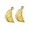 304 Stainless Steel with Enamel Charms, Butterfly Charm, Real 14K Gold Plated, Yellow, 14.5x9x2mm, Hole: 1.6mm