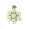 Seed Beads Beaded Charms, Flower Pendants, White, 23x18x3mm, Hole: 1.5mm
