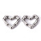 Non-Tarnish 304 Stainless Steel Linking Rings, Heart, Stainless Steel Color, 13x15x2.5mm, Inner Diameter: 5X9.5mm