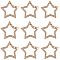 10Pcs Zinc Alloy Crystal Rhinestone Spring Gate Rings, Star, Light Gold, 36x37.5x3.5mm