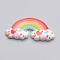 Resin Cabochons, Rainbow, Colorful, 39.5x21x6mm