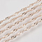 Soldered Brass Covered Iron Singapore Chains, Water Wave Chains, with Spool, Rose Gold, 2x1.2x0.3mm, about 328.08 Feet(100m)/roll