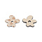 Printed Acrylic Cabochons, Flower with Shell Pattern, Blanched Almond, 29.5x30.5x4.5mm