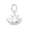 925 Sterling Silver Lotus Charms, with Jump Rings & 925 Stamp, Silver, 10x10.5x3mm, Hole: 3mm
