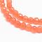 Natural Agate Bead Strands, Dyed, Faceted, Round, Coral, 3~3.5mm, Hole: 0.5mm, about 124~126pcs/strand, 14.5~14.8 inch