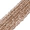 Glass Beads Strands, Faceted, Rondelle, Tan, 2.3~2.7x2mm, Hole: 0.4mm, about 135~140pcs/strand, 26~27cm