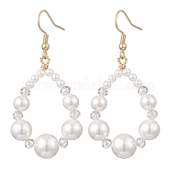 Серьги-капли из нержавеющей стали 304 с натуральным культивированным пресноводным жемчугом&nbsp;EJEW-JE06862