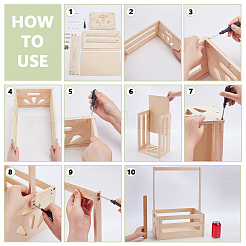 Прямоугольные деревянные ящики для детского душа&nbsp;ODIS-WH0025-282