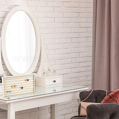 Прямоугольные бархатные лотки для хранения обручальных колец с 7 слотом&nbsp;AJEW-WH0471-129B