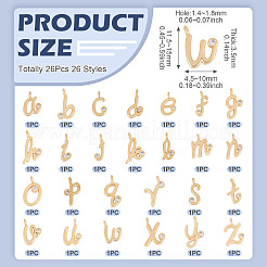 26 шт. 26 стиля латунных подвесок с микропаве из кубического циркония&nbsp;KK-TA0002-92