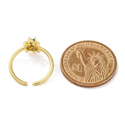 Кольца-манжеты для женщин с покрытием из латуни с микропаве из кубического циркония&nbsp;RJEW-M028-93G