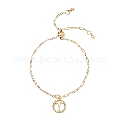 12 шт. латунный браслет-слайдер из цепочки и скрепок&nbsp;BJEW-JB13088