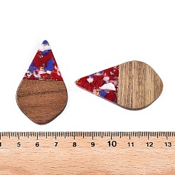 Подвески из прозрачной смолы и ореха&nbsp;RESI-T057-06F